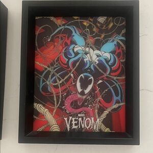 Marvel Venom Dynamic Wall Art 3D vinyl with Black Frame